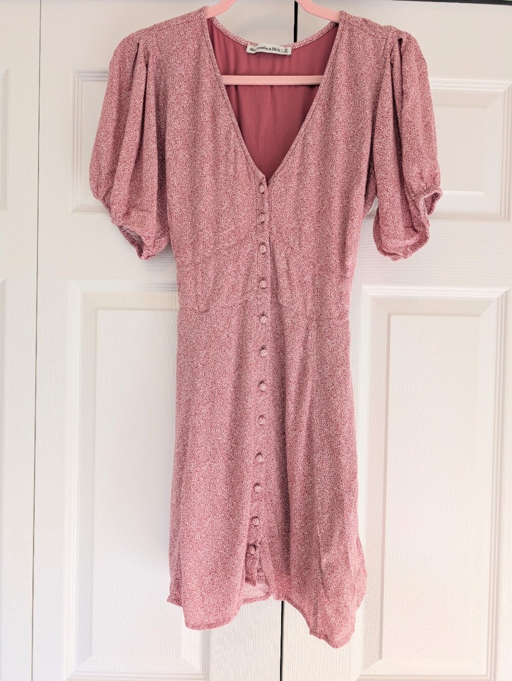 Abercrombie And Fitch Button Down Puff Sleeve Daisy Mini Dress Sz M